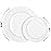 SETUP 100-Piece White Plastic Dinnerware Set - 50 10.25 Dinner & 50 7.5 Salad Plates - Heavy-Duty Disposable for Weddings, Catering, Parties