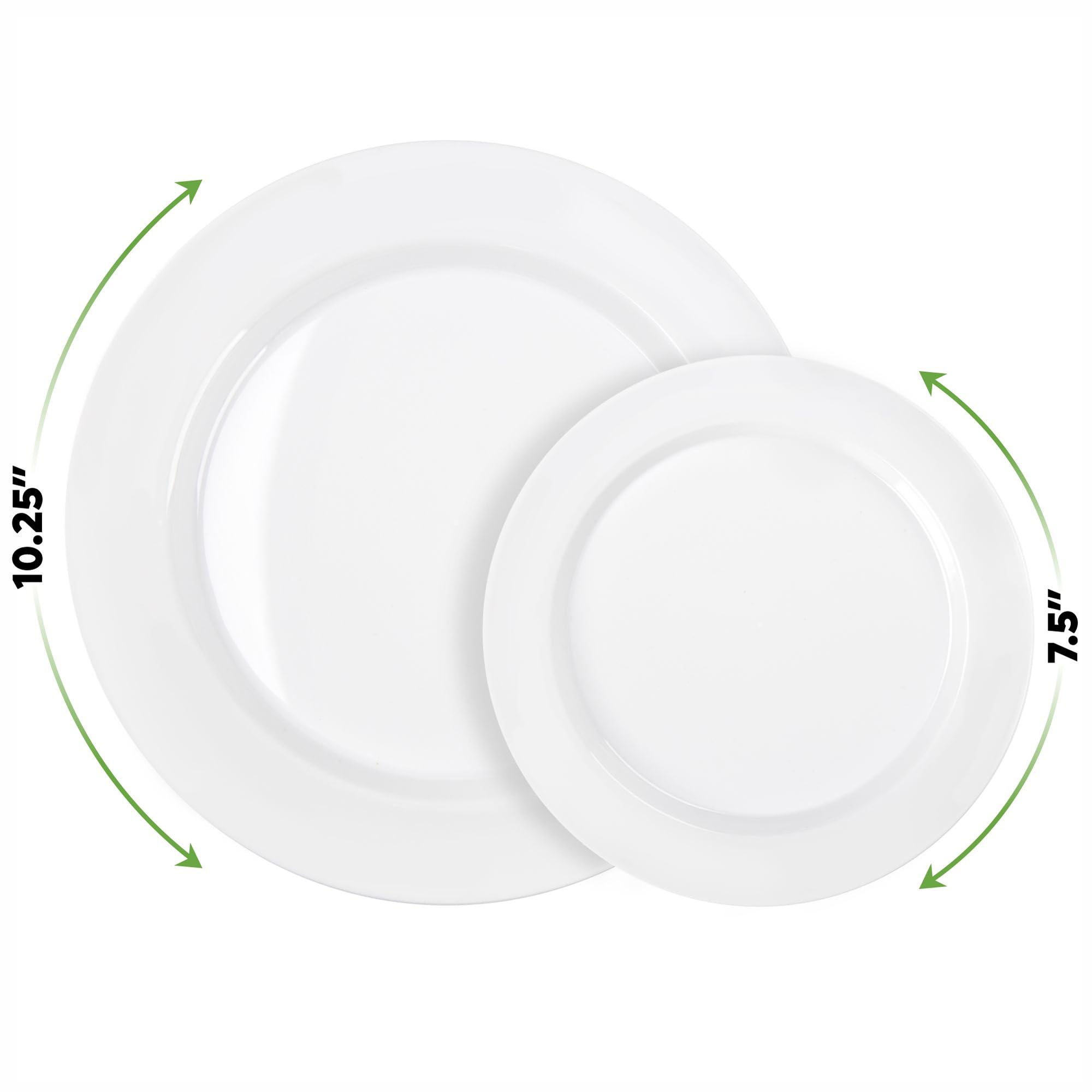 60 Piece White Disposable Dinnerware Set - Plates & Bowls -2