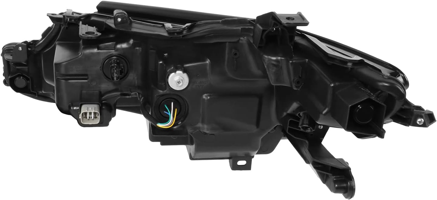 DNA MOTORING OEM-HL-0154-R Right Side Headlight Compatible with 18-22 Toyota Camry,Fits L LE SE North American Built Models,Black Housing Clear Lens Amber Reflector