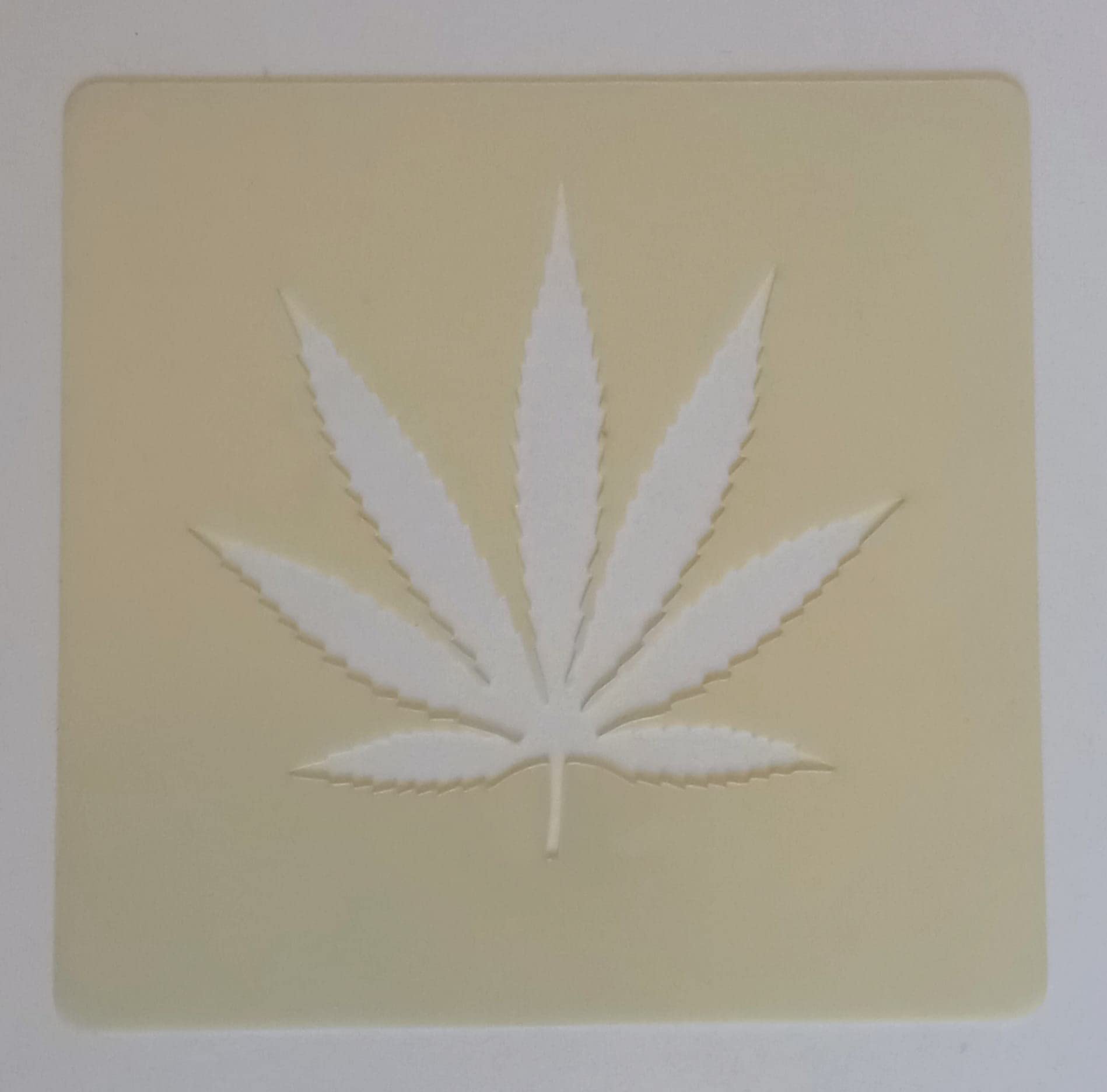 2 x cannabis leaf Mylar 350 mcg plastic stencil sheet for greeting card making/wall border/craft/hobby 6" high