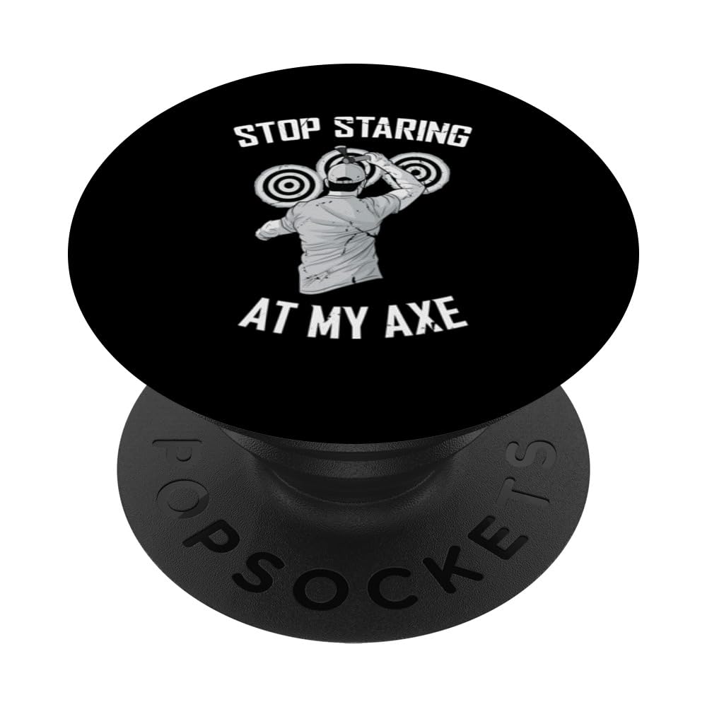 Hatchet Thrower Lumberjack Axe Throwing PopSockets Swappable PopGrip, Black