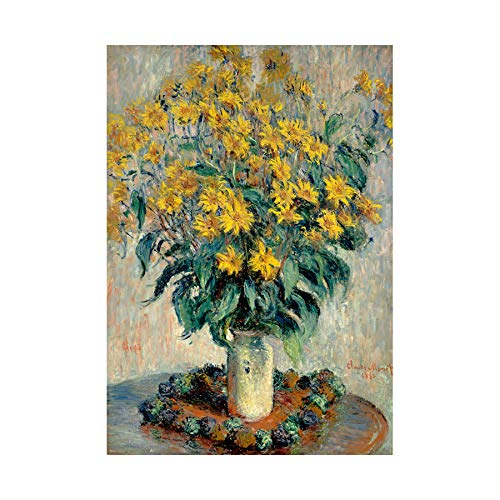 Wee Blue Coo Painting Monet French Jerusalem Artichoke Flowers Old Wall Art Print