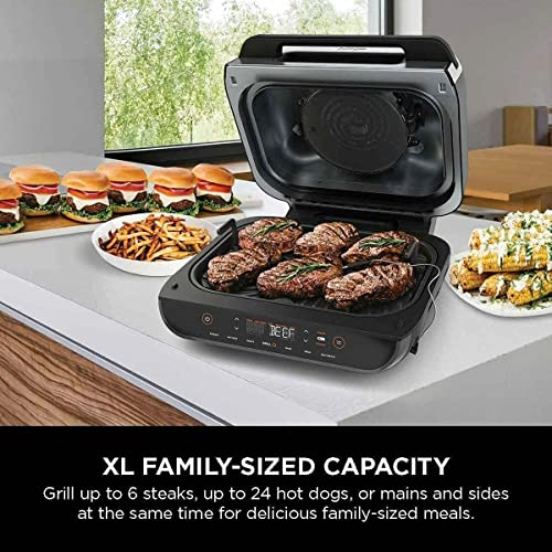 Ninja Fg551 Foodi Smart Xl 6-In-1 Indoor Grill With 4-Quart Air Fryer Roast Bake Dehydrate Broil And Leave-In Thermometer, With Extra Large Capacity, And A Stainless Steel Finish (Renewed) #TOP5