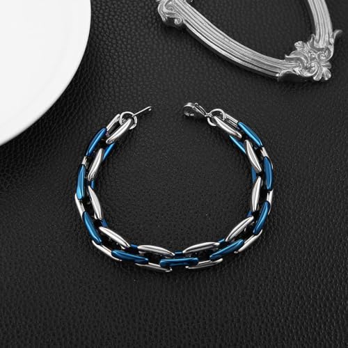 Pulsera para hombre cadena Paperclip 11mm Acero inox miniatura 4