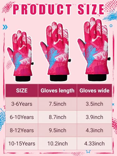 Image of Geyoga Kids Waterproof Winter Snow Ski Gloves