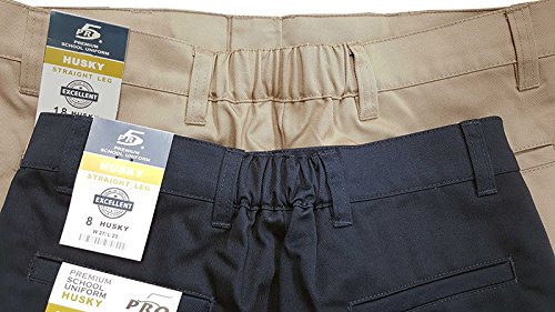 Pro5 Boy's School Uniform Husky Fit Long Pants Black/Navy/Grey/Khaki 8~223