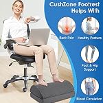 Foot Rest,Desk & Gaming Accessories,Foot Rest for Under Desk at Work,Comfortable Footrest with 2 Adjustable Heights & Removable Cover, Office Desk Accessories（Gray） - Image 4