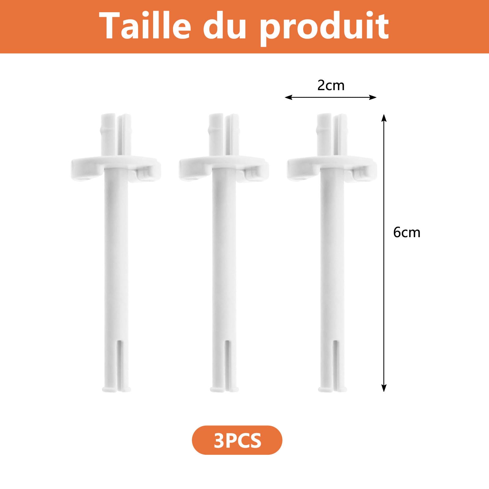 3 Pièces Broches de Bobine pour Machine à Coudre, Compatible Toyota RS2000, Porte-Bobine Blanc en Plastique (6x2 cm) Accessoires Cadre de Navette, Pièces de Rechange pour Machines