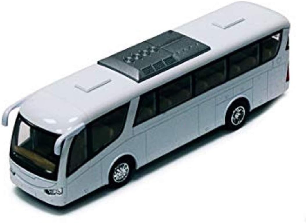 Coach Bus, White 7" Die Cast Model Toy Car