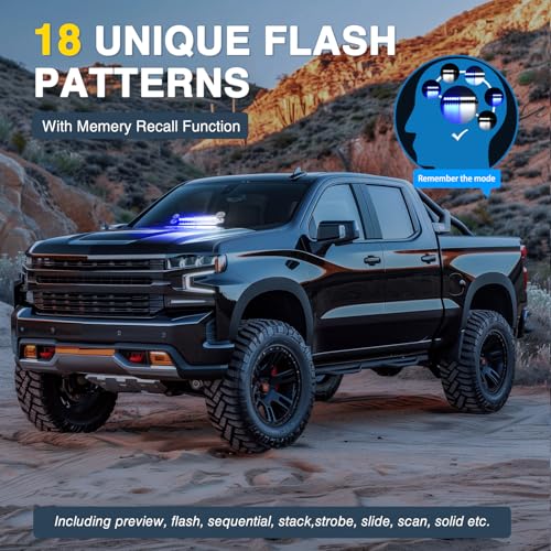 Image of Nilight 12LED Traffic Advisor Strobe Light Bar Blue White Hazard Safety | Emergency Warning Dash Front /Rear Windshield Flashing Lights for Cars Trucks Police Firefighter Plow Construction Vehicles