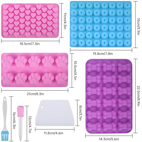 Ezydka Backmatte Hundekekse 9 Stück Backmatten für Hundeleckerlies Set, Mini Hundekekse Backform Silikon Backmatte Hundeleckerli für DIY Hundeleckerlies, Kekse, Schokolade, Süßigkeiten, Eiswürfel