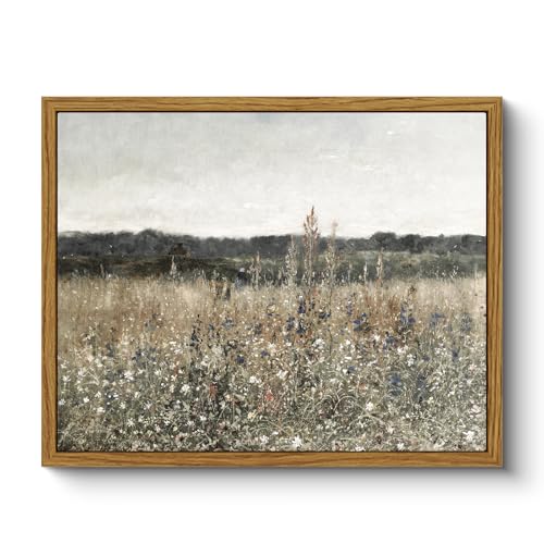 ARPEOTCY Leinwand Bilder mit Rahmen, Vintage Wandbilder, Klassisch Wand Deko Wohnzimmer Schlafzimmer Badezimmer Küche, Bauernhaus Zimmer Deko Aesthetic, Blumen Painting, 20x25cm, klein