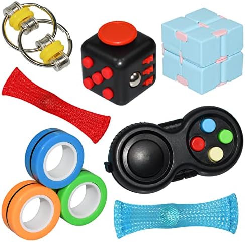 Sensory Fidget Toys Set 7 Pack with Infinity Cube, Fidget Cube, Magnetic Rings, Fidget Gaming Pad, Flippy Chain and More Fidget Game Relieve Stress and Anti-Anxiety for Kids and Adults by QINGLER thumbnail