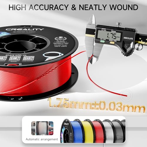 Image of CREALITY PETG Filament 1.75mm 3D Printer Filament, 2kg (4.4lb) Neatly Wound Spool, Dimensional Accuracy ±0.03mm, 2026 Batch, Fit for Most FDM 3D Printers, Red+Blue