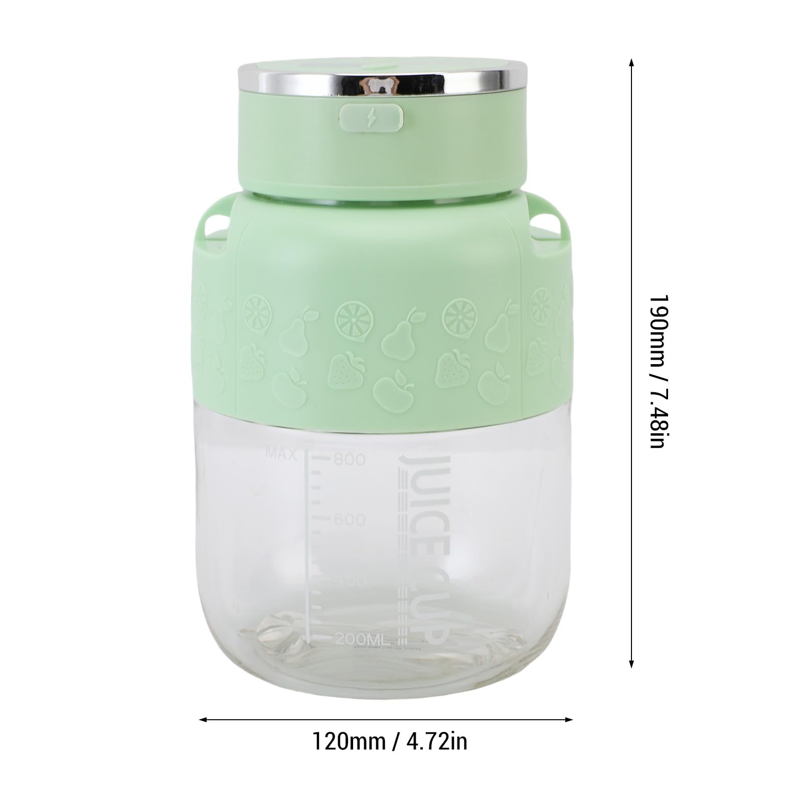 Frullatore Elettrico Ricaricabile 800ml, Macchina per Succhi Portatile, Frullatore Smontabile per Casa Palestra Ufficio Viaggi Smoothie Maker