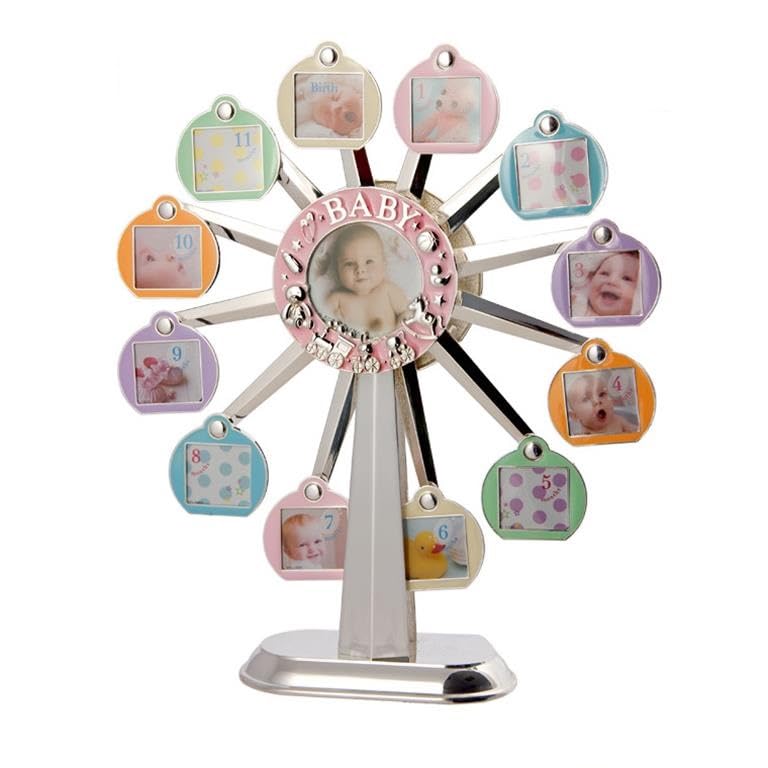 Cadre photo roue rose musical pour décorer la chambre bébé