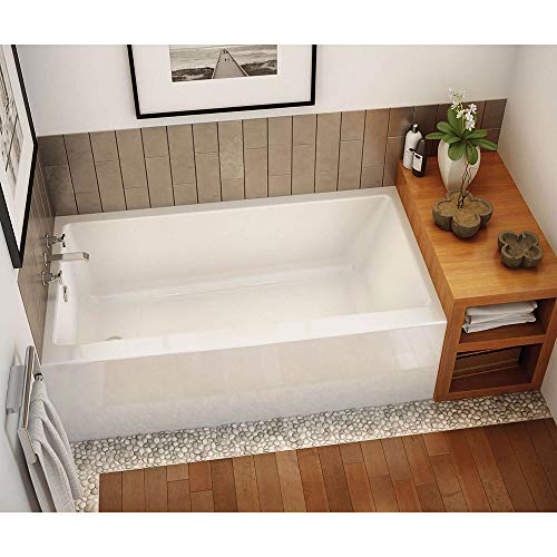 Maax 105815-L-000-001 Soaking Bathtub With Left Hand Drain, Integrated Tiling Flange And Skirt, 59.75-In L X 30-In W X 18.375-In H, White #TOP2