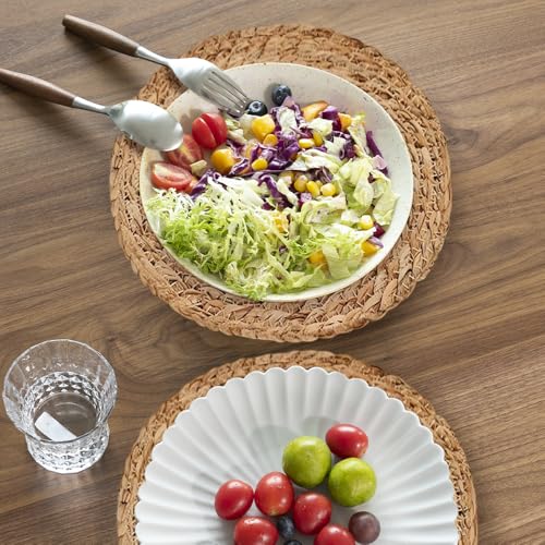 Round Woven Placemats, 7Pcs 30cm Handwoven Wicker Placemats Set, Heat Resistant Natural Rattan Placemats, Braided Wicker Table Mats for Dining Table, Home, Party, Wedding - Image 6