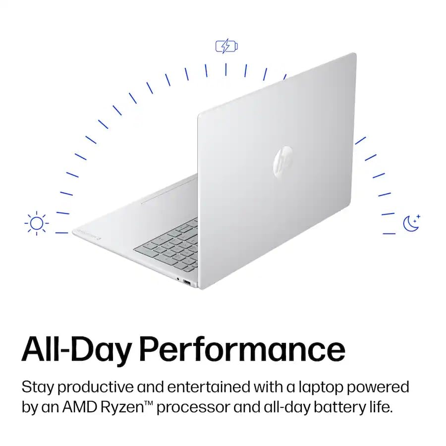 Image of HP OmniBook 3 16 inch Touchscreen Laptop, AMD Ryzen 5 40 Processor, 8 GB LPDDR5 RAM, 1 TB SSD, Windows 11 Pro, Up to 14.25 Hours Battery Life, Fast Charge, Glacier Silver, Accessories