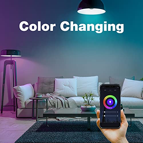 Flsnt Color Changing Smart Light Bulbs, Led Wifi 2.4G Light Bulb, Works With Alexa, Google Home Assistant, 9W(60W Equivalent), Br30, E26 Base, 2 Pack #TOP2