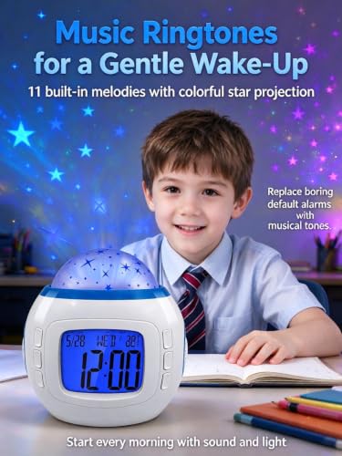 ChayWillow Star Projection Digital Alarm Clock with Night Light - image 5
