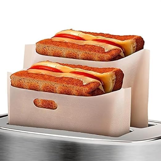Non Stick Toaster Bags Reusable and Heat Resistant Easy to Clean,Perfect for Grilled Cheese Sandwiches Food Storage Containers with Lids,Airtight Glass Lunch Bento Boxes (pack 6) (6)-image-18