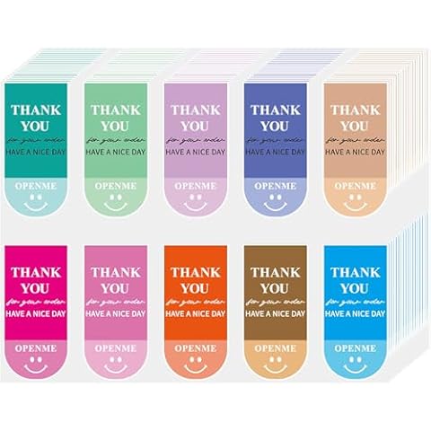 Thank You Stickers, 300 PCs Self-Adhesive Thank You Stickers for Small Business 2.6 * 1.2 Inch Elegant Seal Stickers Labels for Envelopes Sealing Party Favor Cover