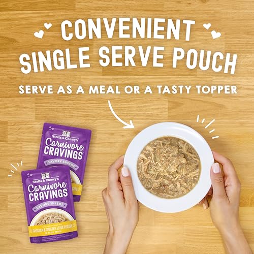 Stella & Chewy's Carnivore Cravings Wet Cat Food - Premium Pouches - Grain Free, High Protein Chicken & Chicken Liver - Perfect For Pickey Eaters - Complete Meal or Topper (2.8 oz, 24 Pack) - image 7