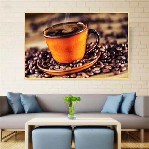 Peinture de grains de café sur toile KEBIA 50x70 cm sans cadre pour salon