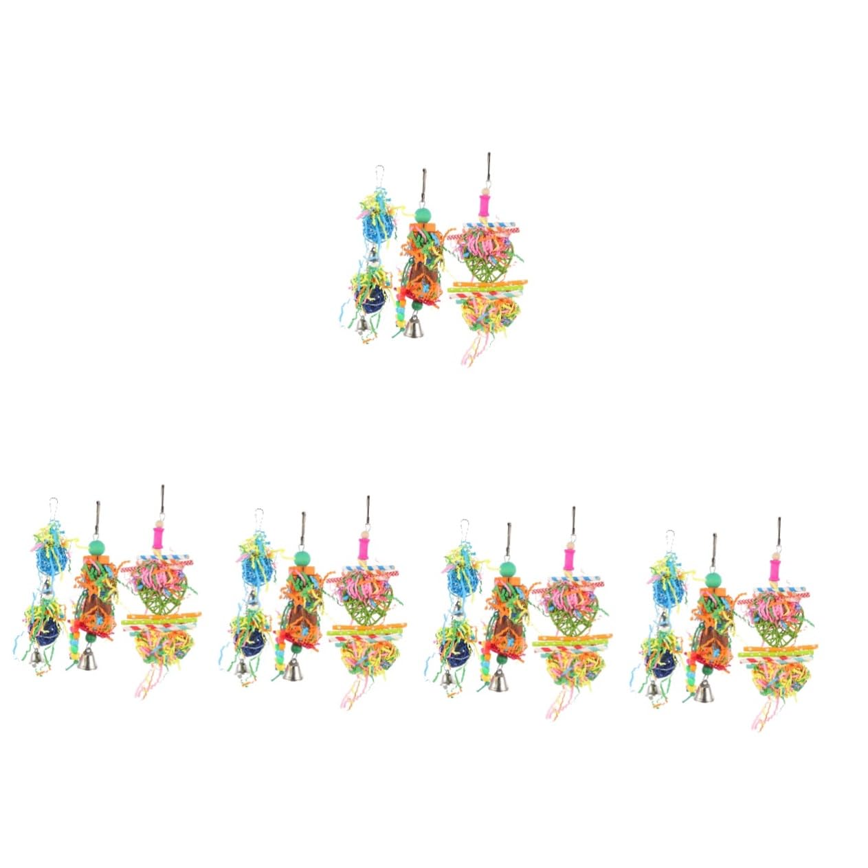 POPETPOP 20pièces Jouet à Mâcher Suspendu pour Oiseaux Accessoire Amusant pour Perroquets Et Oiseaux De Couleurs Aléatoires Sécurisé Et Résistant Morsure