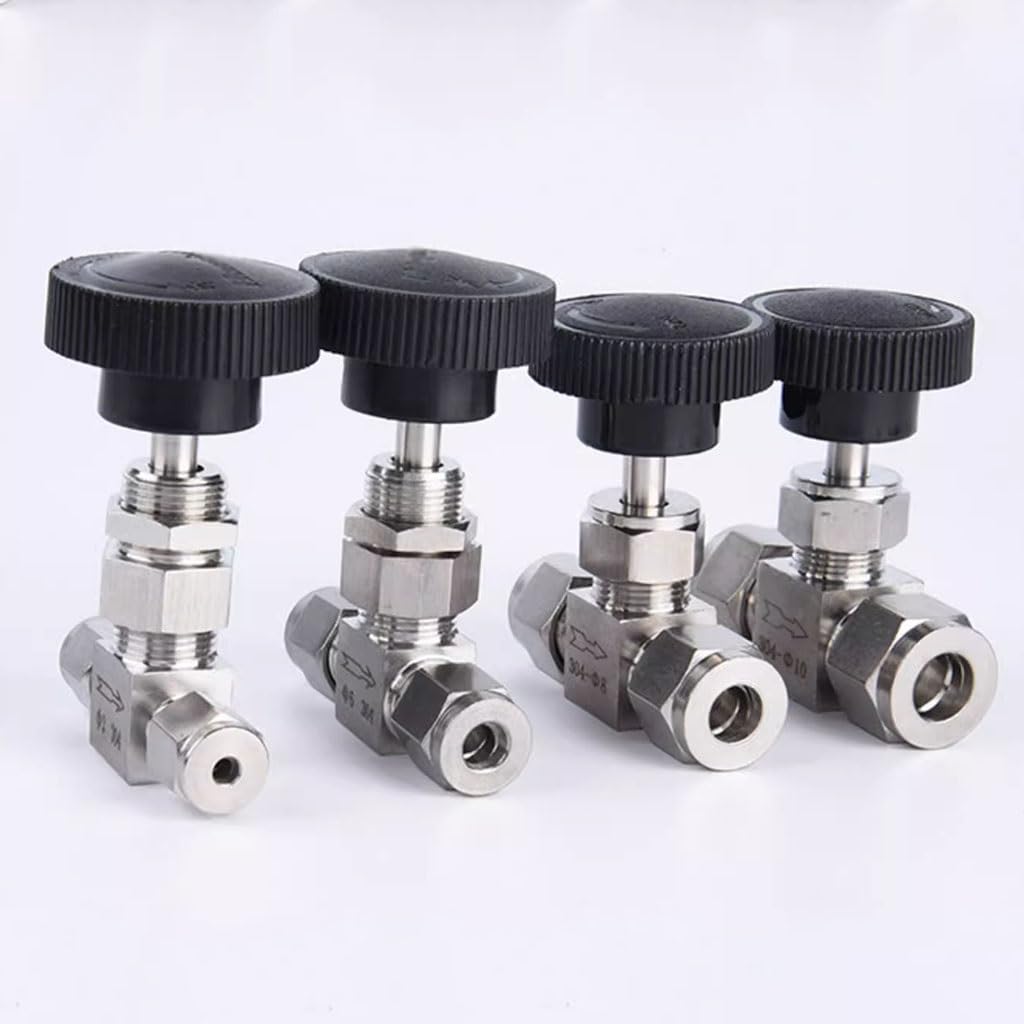 Verstellbares Nadelventil Aus 304 Edelstahl – Ringverschraubung Für 4 Mm Rohr, 6,4 MPa – Für Öl, Wasser, Gas