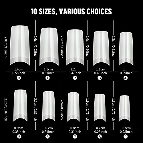 Capsules Ongles, Venares 500 Pcs Faux Ongles Français Acrylique Artificiel Capsules Ongles avec Colle, Blocs de Polissoirs Ongles, Pinceau à Ongles, Limes à Ongles, Coutellerie Ongles (Naturel) - Image 3