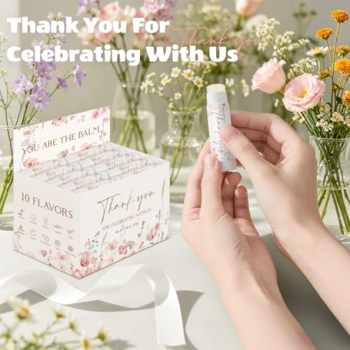 Image of 50 Pack Moisturizing Lip Balms Bulk Wild Flower Floral Wedding Gifts Party Favors Baby Bridal Shower Bachelorette Birthday Reception Ideas Thank You You Are The Balm Beeswax Christian Women