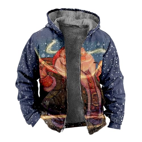 Parkamantel Lang Daunenjacke Herren Winter Strickfleecejacke Herren Business Herren Jacke Mit Stehkragen Wolle Dünne Regenjacke Herren Socken Herren 39-42(Blau,6XL)