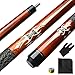 ASMPCUE Stecca da Biliardo da 58 Pollici Hardwood Pool Cue 13 mm Punte per Giocatori di Biliardo Professionisti, 1/2 Stecche per Biliardo Tavolo Sport, Modello-Marrone