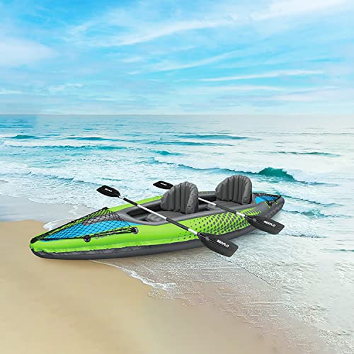 Savvycraft Inflatable Kayak 2 Person Tandem Kayak, Recreational Touring Kayak Includes Aluminum Paddles, Padded Seats, Double Action Pump #TOP6