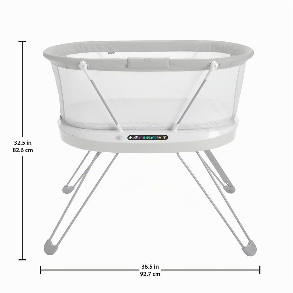 Fisher-Price Culletta Rilassante Intelligente - Culla Intelligente con Vibrazione - Controllo da App Gratuita - Luci e Suoni - Regalo per Neonati