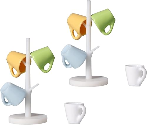 Miniatura 7 de Agatige Juego de tazas de casa de muñecas, mini muebles en miniatura para decoración de casa de muñecas (juego de taza)