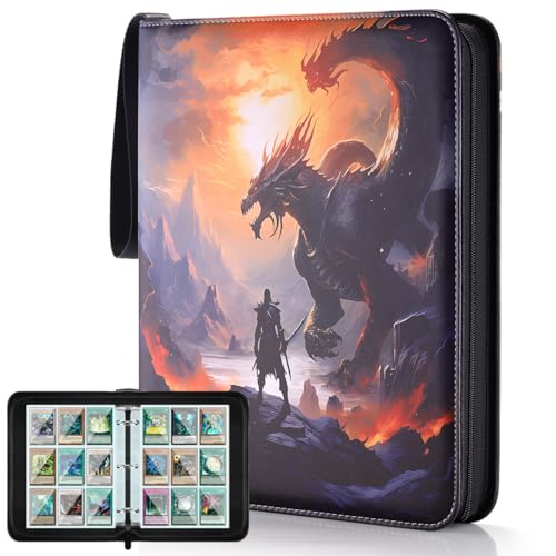 MewVeer Trading Card Binder, 900 Game Album Holder with Sleeves for MTG/YGO/PTCG Cards, Games Carrying Case Collection Book Gifts for Cards Storage Organizer & Boys & Girls