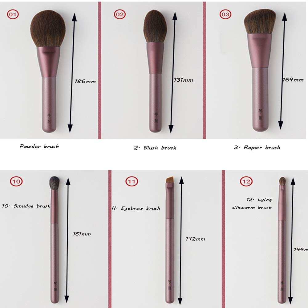 ZYFF huazhuangshua Pincel de maquillaje, Pincel de maquillaje cosmético con base de reparación de rubor en polvo suelto, Sombra de nariz brillante, Pincel de cejas, para mujeres,