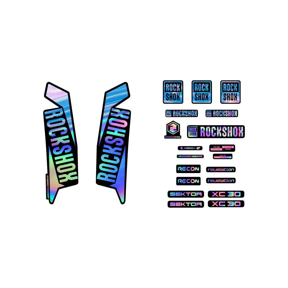 Star Sam Holográfico Rockshox Sektor Xc30 Recon Revelation Fork Bike Compatible Stickers 29''