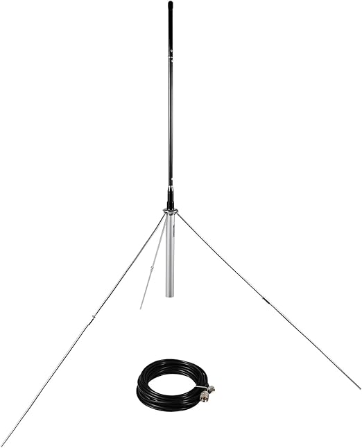 GP100 FM Transmitter Antenna Outdoor, 1/4 Wave Professional GP Antenna for 87-108mhz 0.5w-100w FM Broadcast Transmitter, Waterproof FM Antenna with 26FT TNC/BNC Cable