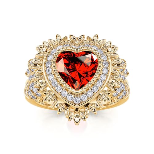 Jeulia 2.5 CT Wedding Ring for Women, Sterling Silver Engagement Rings Heart Cut CZ Promise Rings for Her Romantic Valentine's Day Bridal Set Jewelry with Gift Box