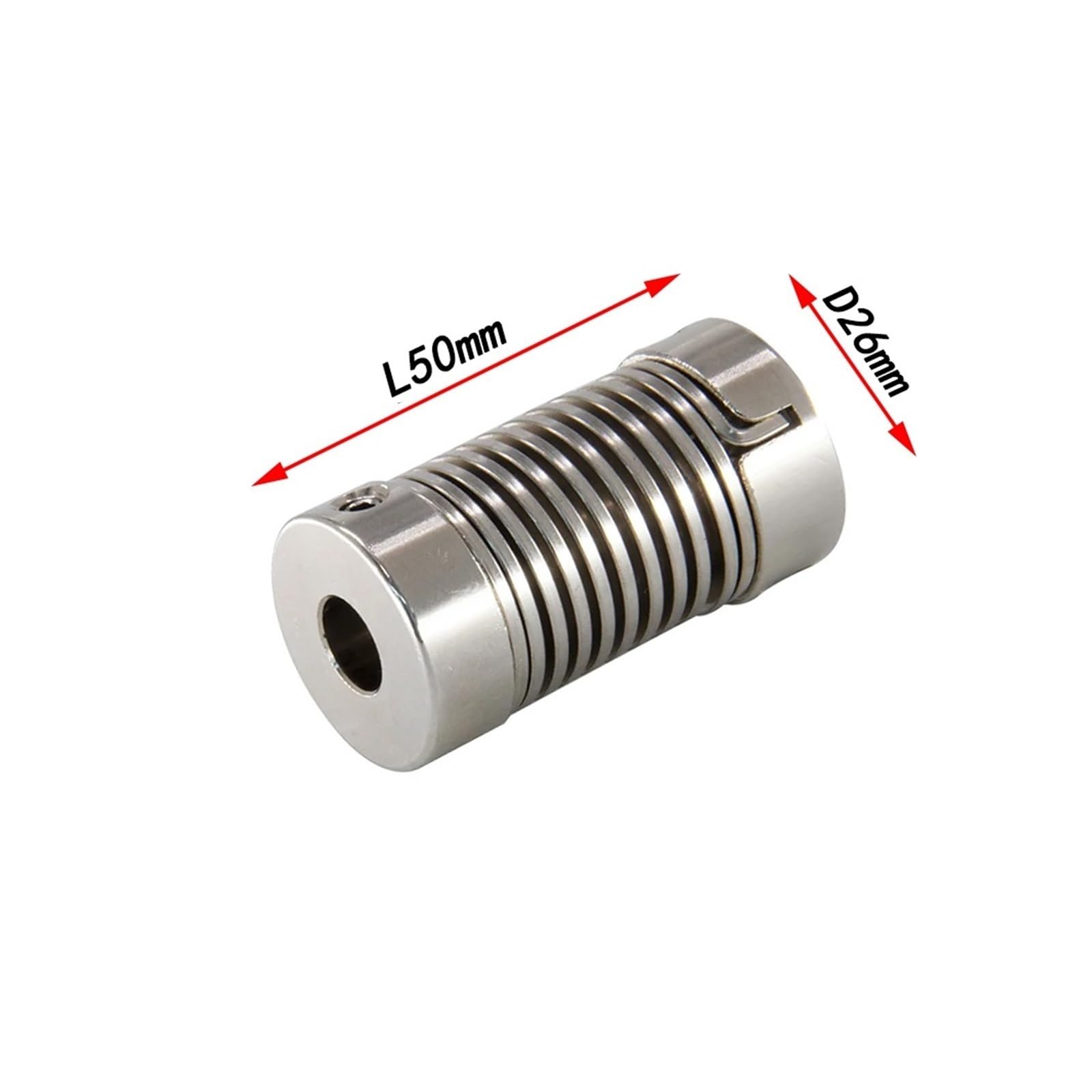 1 stück Aluminiumlegierung D26L50 Federkupplung Elastische Kupplung Verwendet for Servomotor Schraubenstangenwellenanschluss 3D-Drucker CNC Lucky(14X15)
