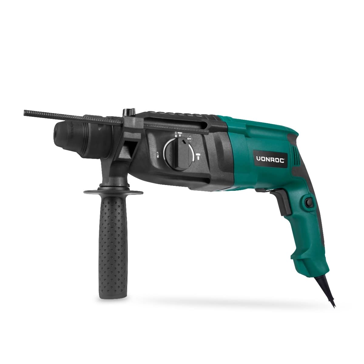 VONROC - Marteau Perforateur Filaire 800W - 4 Fonctions - Force de Frappe 3 Joules - Emmanchement SDS-plus - Accessoires Inclus