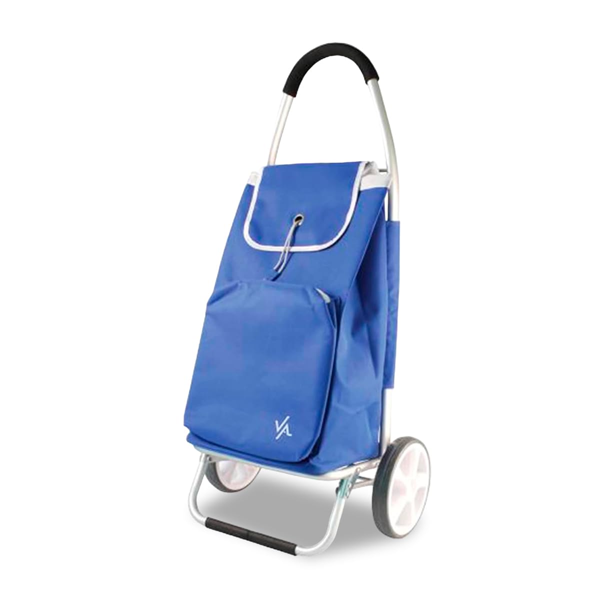 Amig - Carro de la Compra de 2 Ruedas - Bolsa Ajustable - Aluminio Ligero - Carga Máxima 15kg - Capacidad de 50 L - Medidas: 95 x 45,5 x 12 cm - Color: Azul
