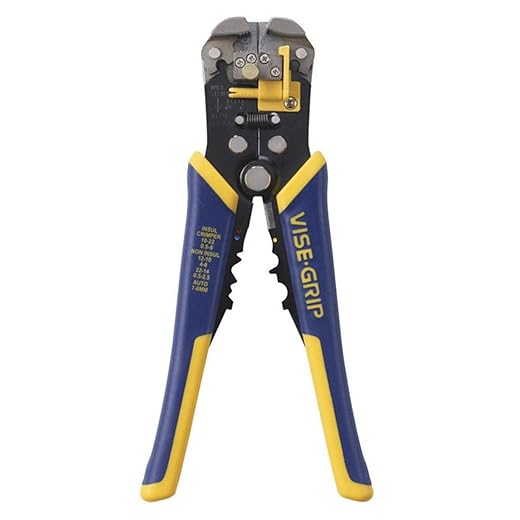 IRWIN VISE-GRIP Wire Stripper, Self-Adjusting, 8-Inch (2078300), Blue/Yellow