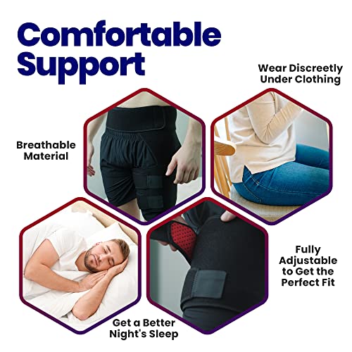 Armstrong Amerika Hip Brace Thigh Compression Sleeve – Hamstring Compression Sleeve & Groin Compression Wrap For Hip Pain Relief. Support For Hip Replacements, Sciatica Pain Relief Brace - Small Left #TOP4