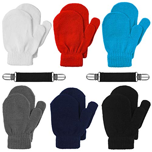 Toddler Magic Stretch Mittens, Winter Mittens Soft Warm Knit Gloves for Christmas Party Little Girls Boys Supplies