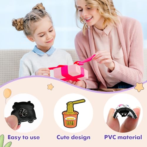 Image of Cute Pins Bulk, Funny Lapel Badge Pins Rubber Brooch Pins for Backpacks, Hats, Bags